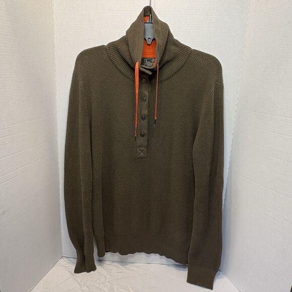 Lauren Ralph Lauren Active Waffle Knit Drawstring High Neck Sweater Women XL - Picture 1 of 8